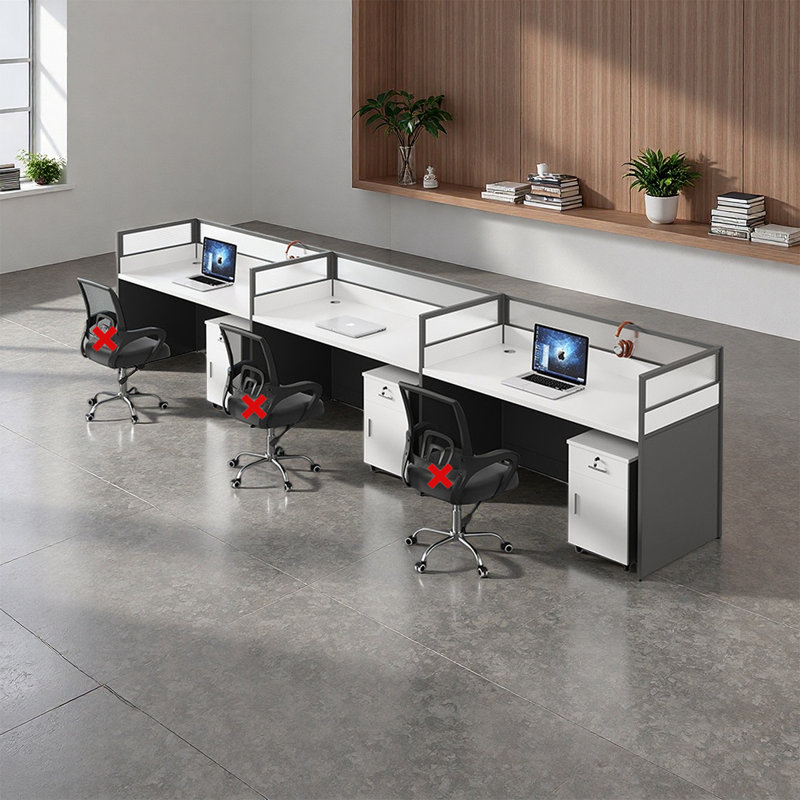 Rectangle 3 Person Benching Workstation with Cabin