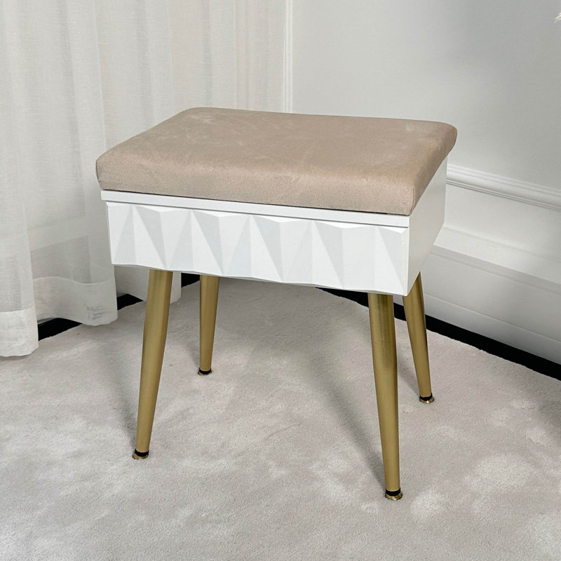 Manufactured Wood Accent Stool, Gold