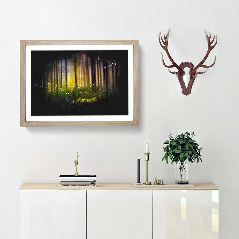 Forest Dreams - Picture Frame Graphic Art Print, 62cm H x 87cm W x 2cm D, Oak Framed