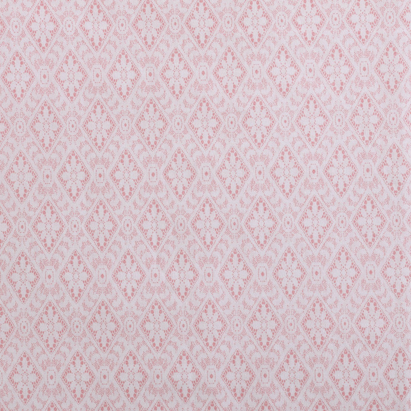Betsey Johnson Printed Cotton Percale Cotton Sheet Sets, Full Sheet Set + Fitted Sheet + 2 Pillowcases, Diamond Lace Pink