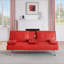 Canapé-lit pliant double en cuir rouge 67 po avec table basse 67 pouces
