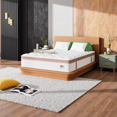 14 Inch Firm Hybrid King Mattress with Gel Memory Foam & Pocket Springs - Pressure Relief, Motion Isolation & Ergonomic Support for Modern Bedrooms