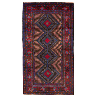 Teimani Cream, Red Rug 3'7" x 6'6"