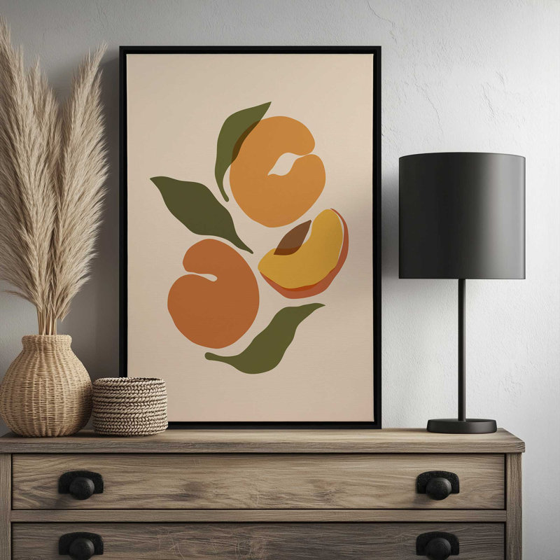 «Yellow Peaches» par Garima Dhawan, reproduction d'art sur toile, H 16 po x l 12 po, Impression encadrée sans passe-partout