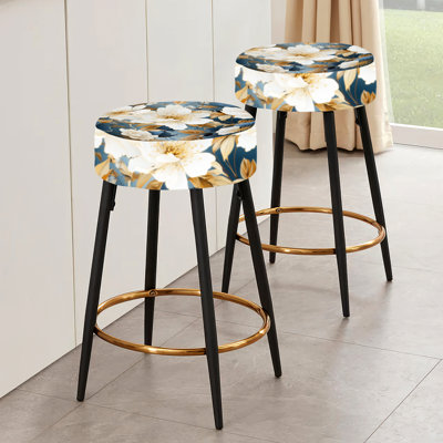 Ensemble de 2 tabourets de bar Contemporary Floral Elegance Cottage