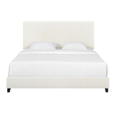 Lit plateforme tapissier White Boucle