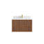 Teck flottant uni 36 po Sonoma X P 22 po Meuble-lavabo simple en D naturel foncé avec quartz Cove Empira