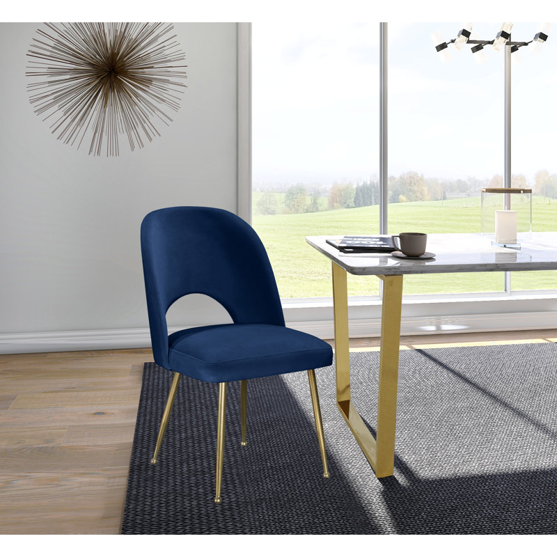 Chaise d'appoint Parnell, Velours marine