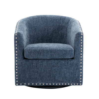 Anaelisa Swivel Fabric Barrel Accent Chair