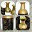 Ensemble de 3 vases de plancher décoratifs en feuille d'or - Élégants vases en fer noir et or pour le salon et l'entrée