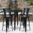 Williamston 30'' Round Metal Indoor-Outdoor Bar Table Set with 4 Cafe Stools-68072890-24678545
