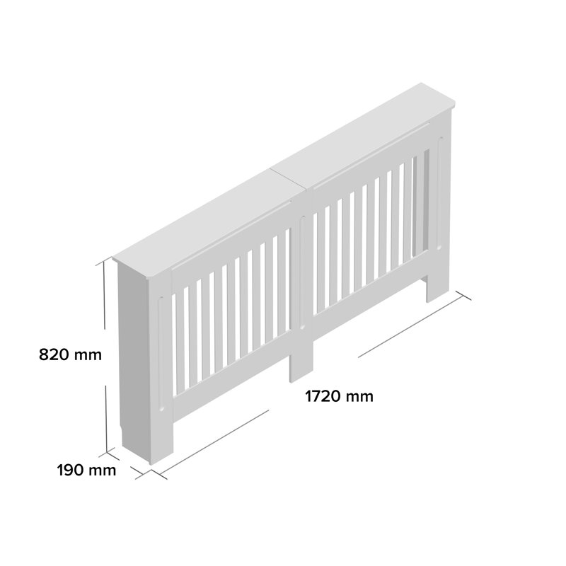 Granger Radiator Cover, 82cm H x 172cm W x 19cm D