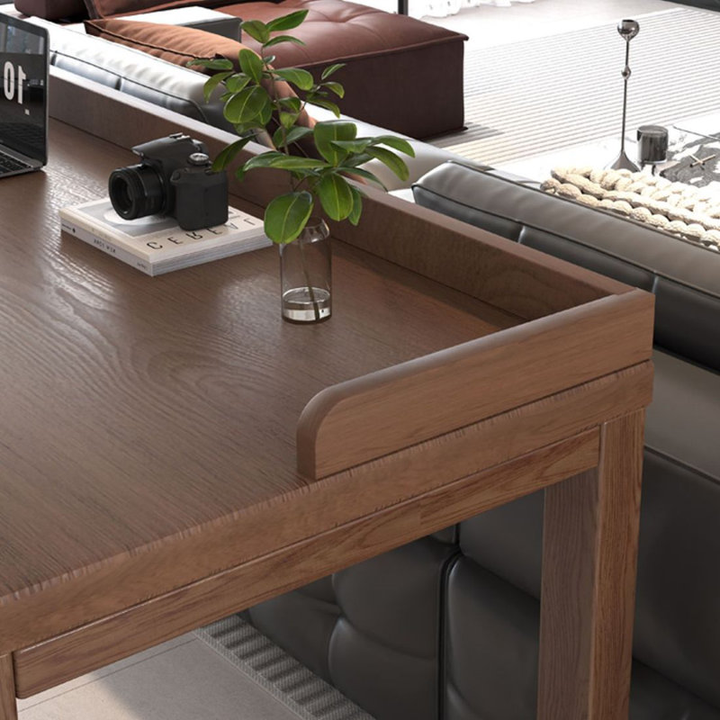 Bureau d'écriture rectangulaire en bois massif noir noyer, 31.5" H x 62.99" W x 23.62" D