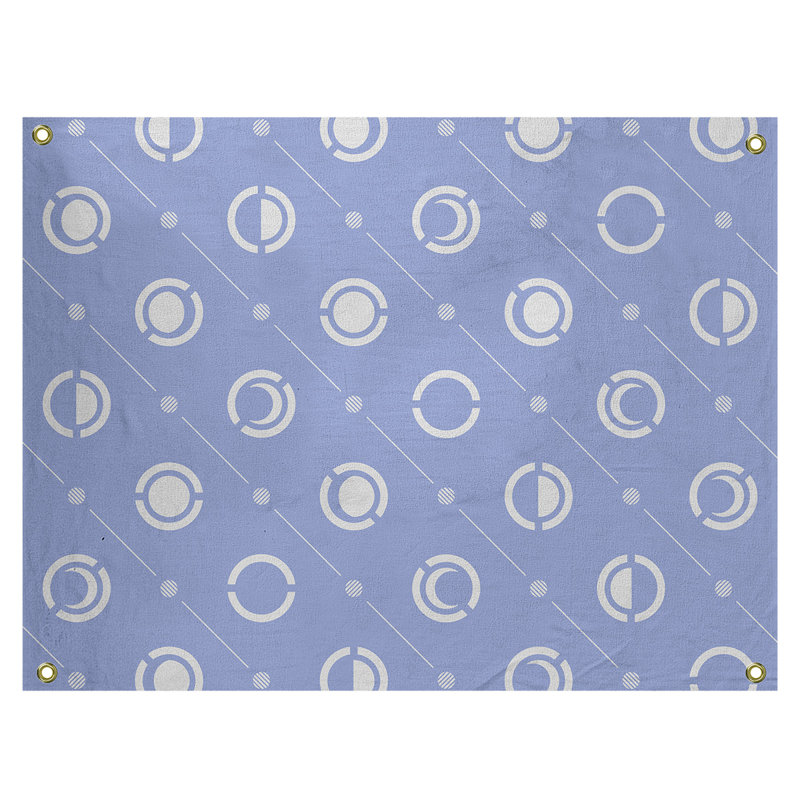 Tapisserie, H 26 po x l 36 po, Bleu clair / blanc