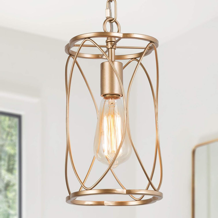 Everly Quinn Modern Gold Cage Pendant Lighting For Kitchen Island ...