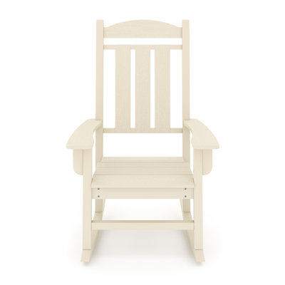 Fauteuil à bascule beige - Bois d'œuvre pour les sièges de jardin confortables au design extérieur classique