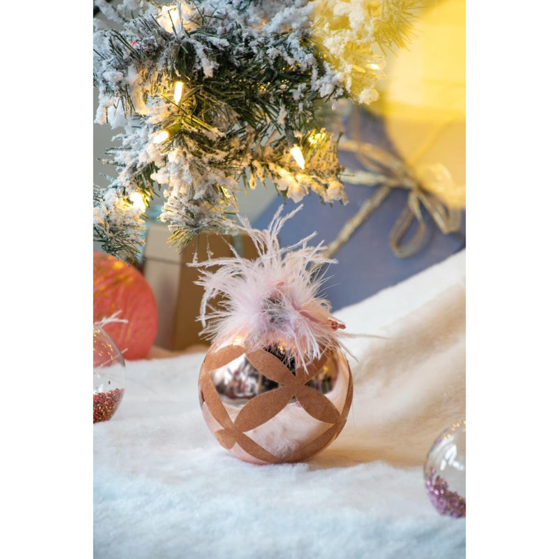 Ornements de boule de Noël D4,7 ", boules de Noël suspendues en verre pour décorations de fêtes, lot de 4