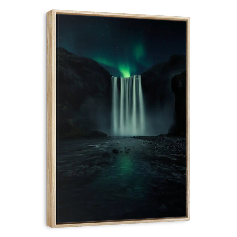 Nuit verte, Cadre flottant en bois naturel, 13 po x 19 po