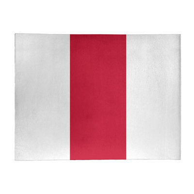 Tapis blanc rayé/rouge