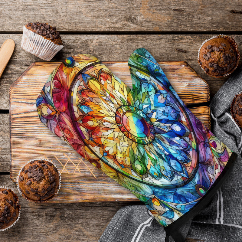 Gant de cuisine en verre couleur éclaboussé