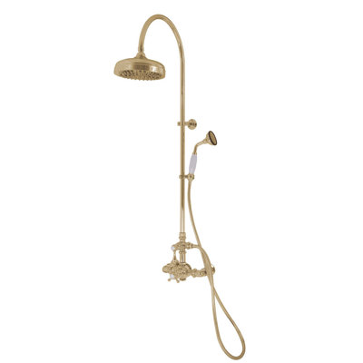 Exposed Thermostatic Shower System 36" Wall Mounted with 1.75GPM Handshower and Lever/Cross Handles