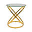 Round Sofa Table for Living Room Furniture, 61cm Metal Bed Side Table, End Table-96399418