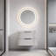 Meuble-lavabo 24 po avec lavabo en céramique - Meuble-lavabo mural flottant cannelé avec tiroirs, moderne