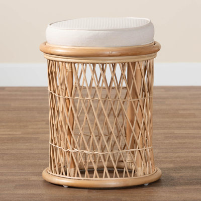 Kepler Wicker / Rattan Accent Stool by Bungalow Rose