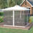 10X10FT Gazebo Sidewall, For Outdoor Use With Mesh Netting (White)-123219074-123219072