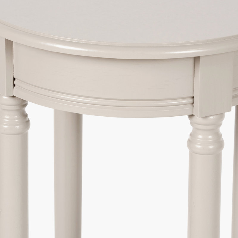 Abree Solid Wood End Table, Putty Beige