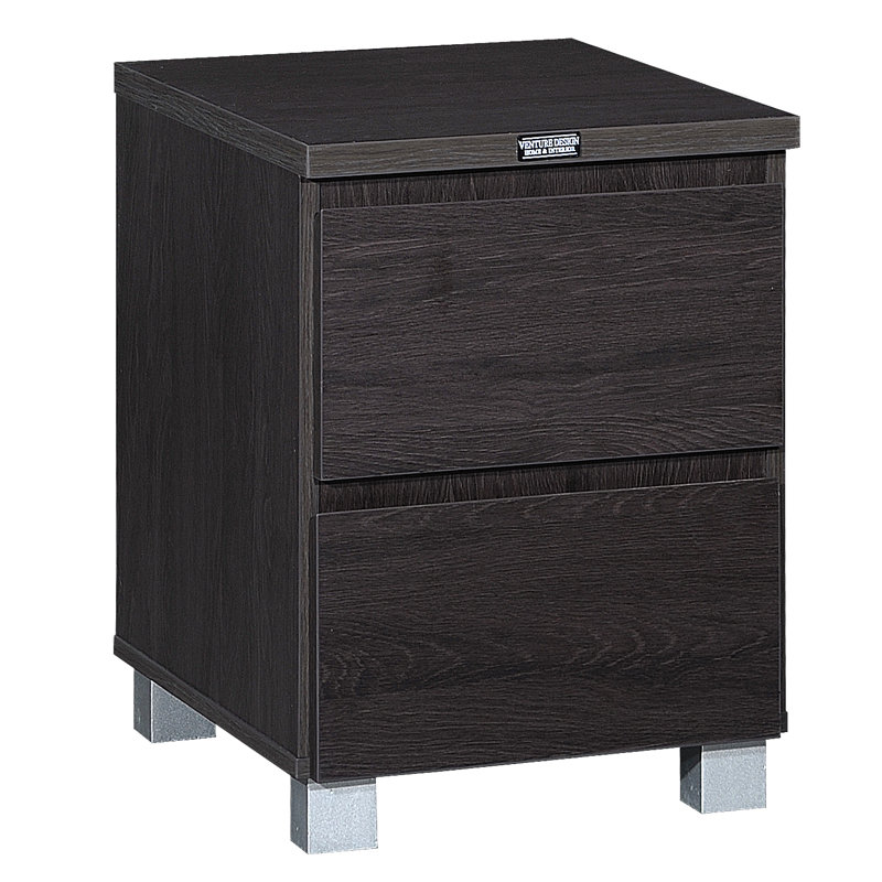Neill 55cm W Manufactured Wood Bedside Table, Black