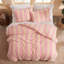 Ensemble de housse de couette à rayures roses pour grand lit, ensemble de literie à rayures larges et moelleuses avec 2 taies d'oreiller, ensemble de housse pour lit 3 pièces Cabana-131990093