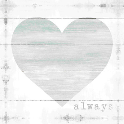 «Always Farmhouse Heart With Distressing», reproduction sur toile tendue