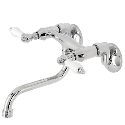 Kingston Brass Kingston Two-Handle 2-Hole Wall Mount Bathroom Faucet