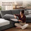 Canapé modulaire moderne en U avec repose-pieds avec rangement-1304162621