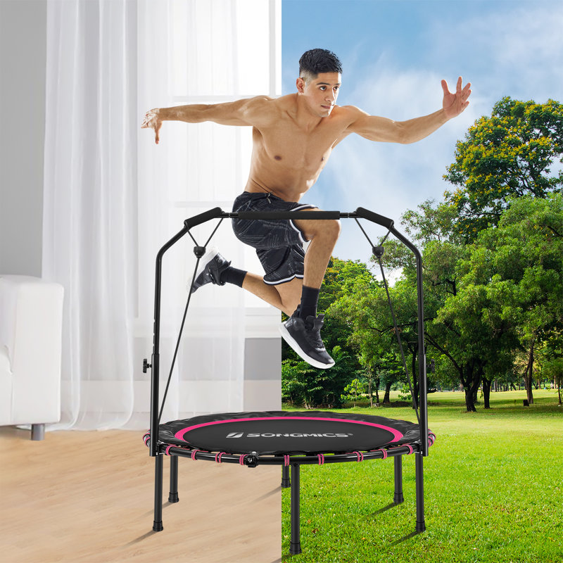 Mini trampoline 40 pouces, rebondisseur avec rampe réglable, trampoline pliable pour l'entraînement à la maison, max. Capacité de charge de 264,6 lb