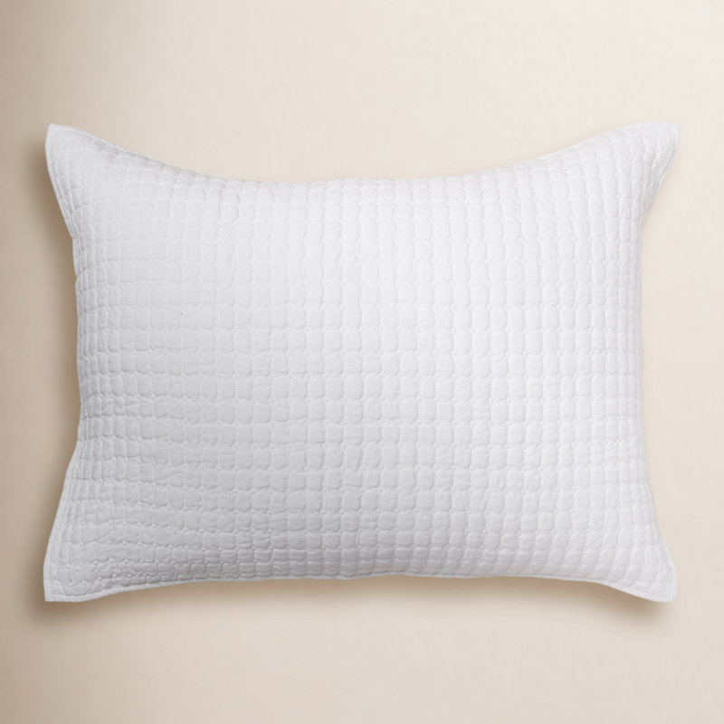 Bohannon Cotton Striped Sham - Standard, White, Standard