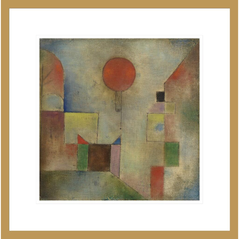 «Red Balloon» par Paul Klee, impression giclée sur cadre, H 17,9 po x l 17,75 po