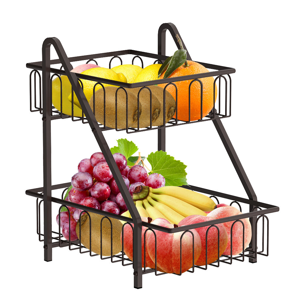 Orren Ellis 3 Tiers Fruit Basket Bowl Vegetables Storage Holder Stand  Kitchen Organizer & Reviews