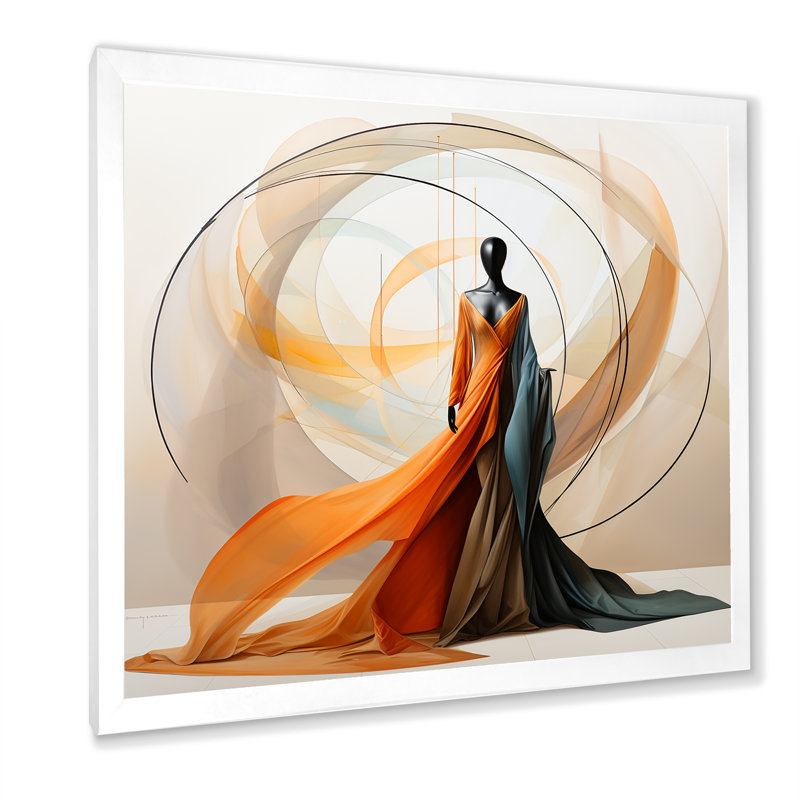 Abstrait contemporain danseur africain I - art mural femme afro-américaine, Blanc, H 30 po x l 30 po, Cadre photo unique