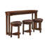 Ensemble de table de bar 4 pièces avec 3 tabourets de bar rembourrés en polyuréthane, table de petit-déjeuner avec 3 tabourets rembourrés-1172801634