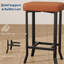 Tabourets de bar modernes, hauteur du comptoir, siège rembourré en similicuir, pieds en métal asymétriques, compacts pour les petits espaces, montage facile, brun, ensemble de 4-84154849-84154862