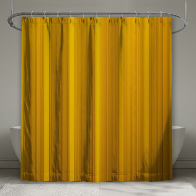 Yellow Vertical Stripes Shower Curtains Extra Long