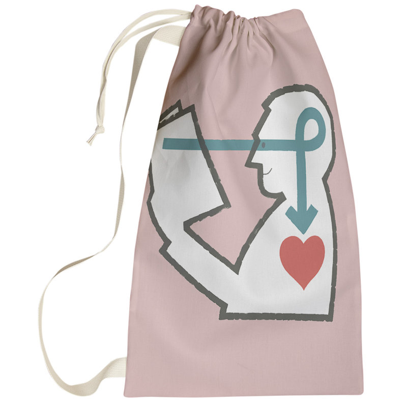 Sac à linge read love, Grand (H 76,5 po x l 29,5 po x P 1,5 po), Rose