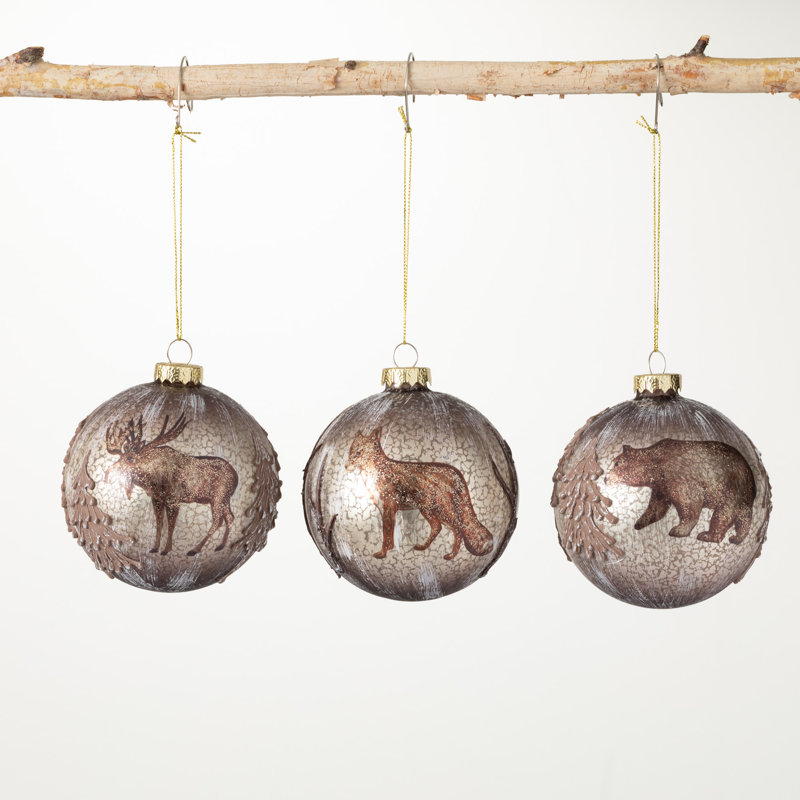 Ensemble d'ornement 3 pièces Bear Moose Fox