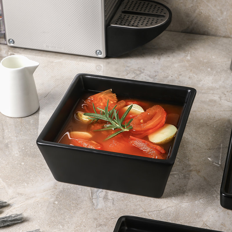 Stone Lain Grace 4-Piece Bowl Set Stoneware, Black