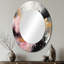 Texture or rose Splash Marble III - Grand miroir mural ovale sur métal-1873844210