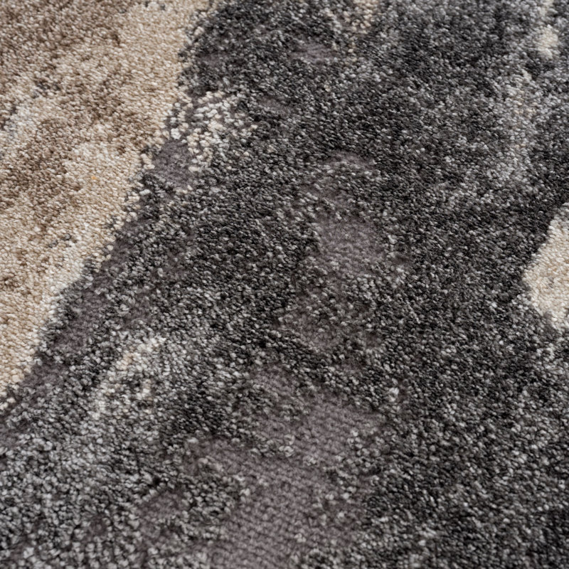 Dolbeare Abstract Gray Area Rug, Rectangle 9' x 12'