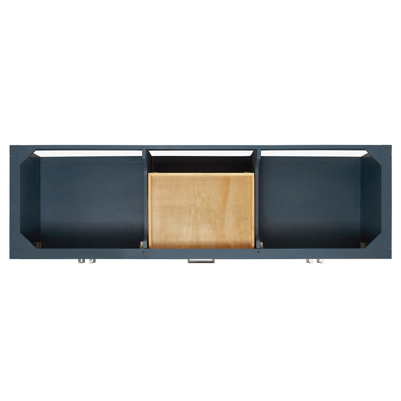 Meuble-lavabo double 72 po ARIEL Moille, Bleu minuit, Forme rectangulaire