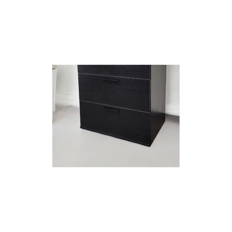  Commode noire à quatre tiroirs pour chambre à coucher, Noir, noir, noir, noir